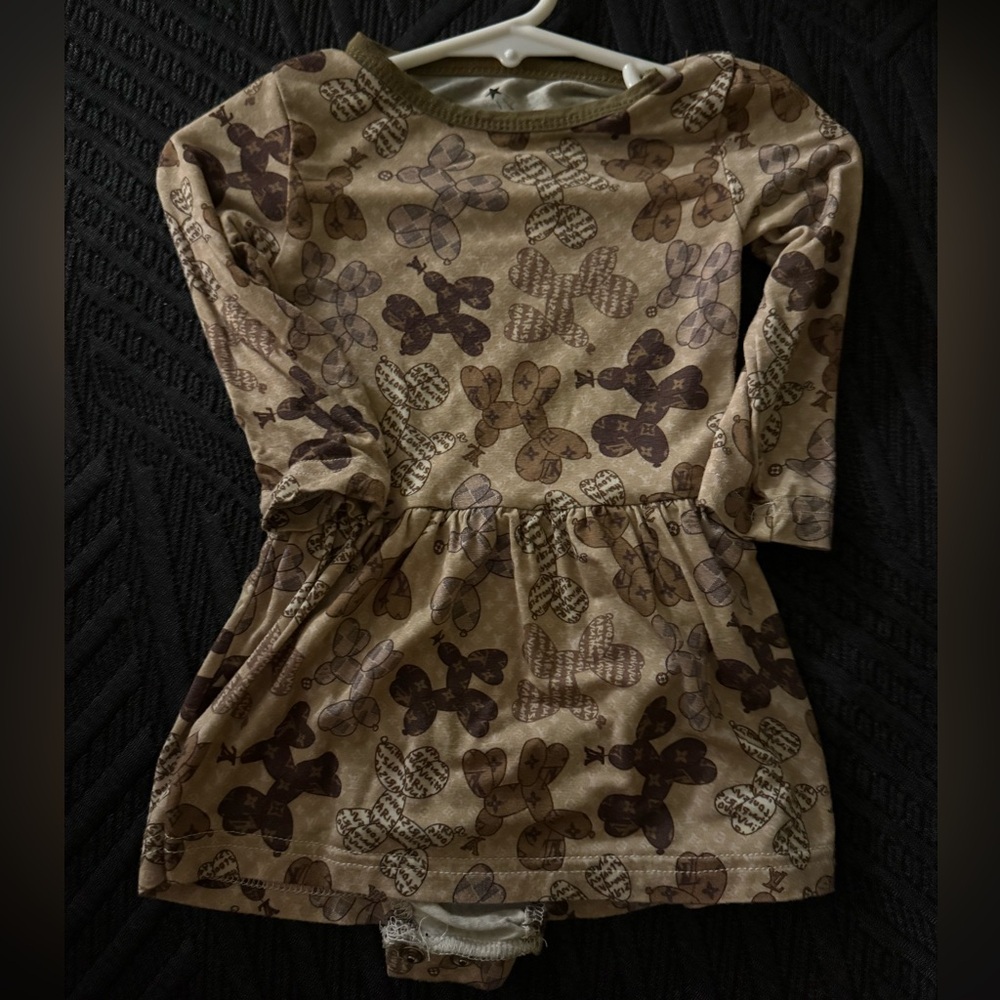 BAMBOO Brown Casual 3/4 Sleeve Dress